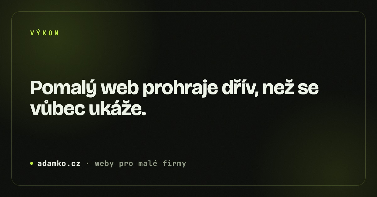 Titulní obrázek článku o tom, proč je rychlost načítání webu důležitější než design