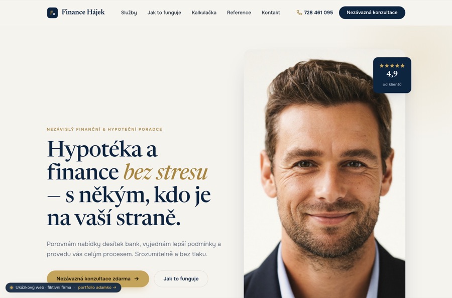 Náhled webu Finance Hájek